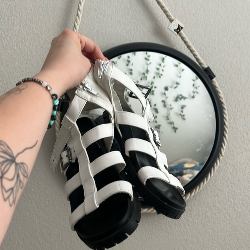White sandals